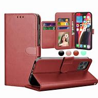 Image result for Leather Black iPhone Case Flip Cover