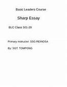Image result for Sharp Essay Cover for BLC