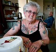 Image result for Old Lady with Tattoos