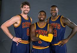 Image result for LeBron James Kyrie Irving and Kevin Love