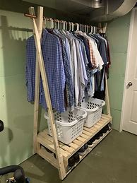 Image result for DIY Laundry Hanger Storage Rack