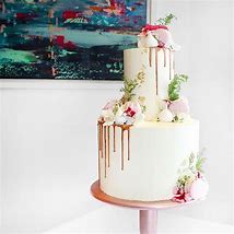 Image result for Rose Gold Drip Wedding Cake