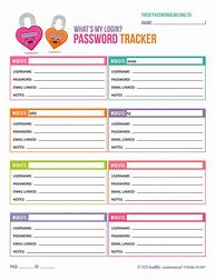 Image result for Password Organizer Cards Printable