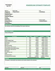 Image result for Professional Estimate Template