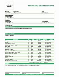 Image result for Contractor Detailed Estimate Template