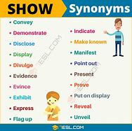 Image result for To Show Synonym