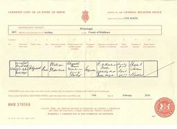 Image result for UK Marriage Certificate