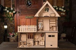 Image result for Wooden Doll House