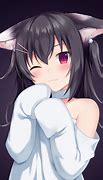 Image result for Cute Anime Cat Girl Black Hair