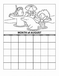 Image result for August Kids Calendar