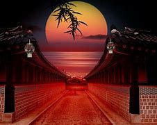 Image result for Japanese Sunset Art Wallpaper