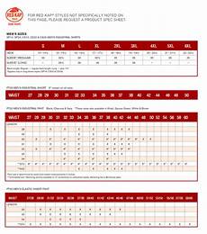 Red Kap Size Chart Apparelnbags Com