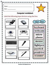 Image result for Input Devices of Computer Worksheet