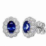 Image result for Diamond with Saphire Earings