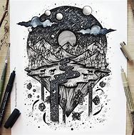 Image result for Black Ink Drawings Sketchbook