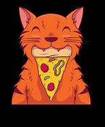 Image result for Ginger Cat Eating Pizza