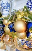 Image result for Blue and Gold Christmas Ornaments