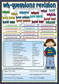 Image result for WH Questions for Kids Worksheets