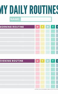 Image result for Free Printable Kids Daily Routine Chart