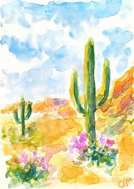 Image result for Desert Cactus Watercolor