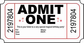 Image result for Printable Movie Ticket Birthday Invitations