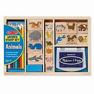 Image result for Melissa and Doug Wooden Stamp Set Animals