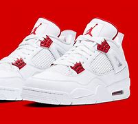 Image result for Red and White Jordan Basketball Shoes