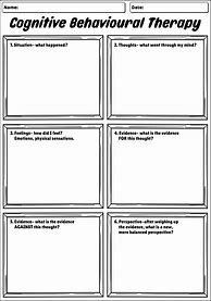 Image result for Cognitive Therapy Worksheets