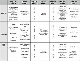 Image result for Fitness Plan Example