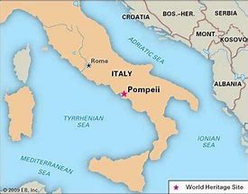 Image result for Map of Italy including Pompeii