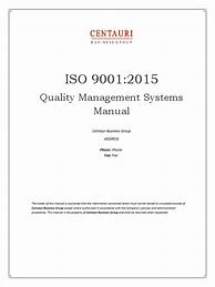 Image result for ISO 9001 Quality Manual Example