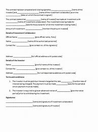 Image result for Basic Investment Contract Template