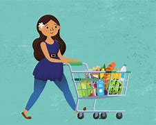 Image result for Pushing Shopping Cart Clip Art