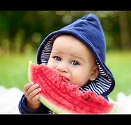 Image result for Funny Baby Eating Watermelon