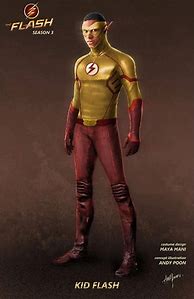 Image result for Black and Blue Kid Flash Suit