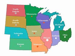Image result for Midwest Region States Blank Map