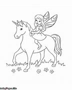 Image result for Fairy Riding a Unicorn Colouring Sheets