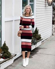Image result for Striped Sweater Dress