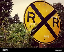 Image result for Yellow Railroad Crossing Sign
