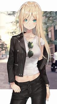Image result for Anime Girl Leather Jacket
