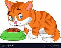 Image result for Black Cartoon Cat Eating Snacks