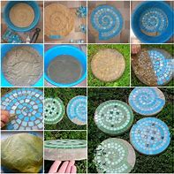 Image result for How to Make Mosaic Stepping Stones