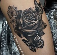 Image result for Butterfly and Rose Tattoo Outline