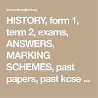 Image result for History Form One Papers