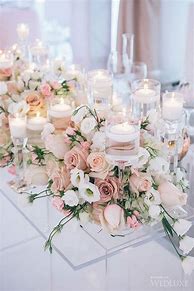 Image result for Blush and Gold Centerpieces
