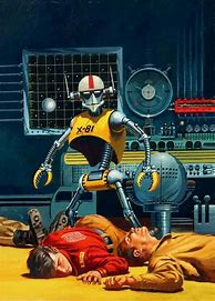 Image result for Retro Sci-Fi Art Robot