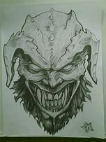 Image result for Black and White Disturbed Demon Face