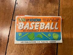 Image result for Baseball Invisible Ink Game Booklet