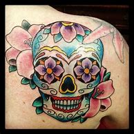 Image result for Girly Sugar Skull Tattoo Designs