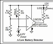 Image result for Low Battery Indicator Circuit with Op-Amp